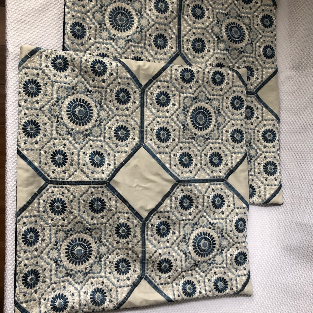 Designer Pillow Forms, Blue & White Fronts 18”